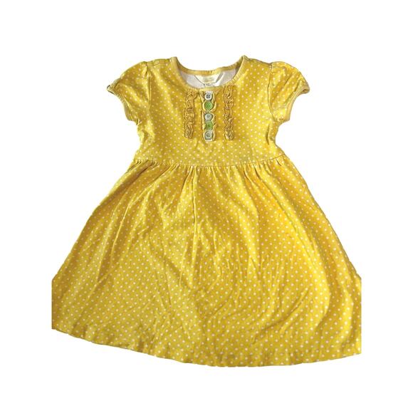 🌟3 for $35🌟 Matilda Jane Size 4 Yellow Polka Dot Short Puff Sleeve Dress Classic - Picture 1 of 6